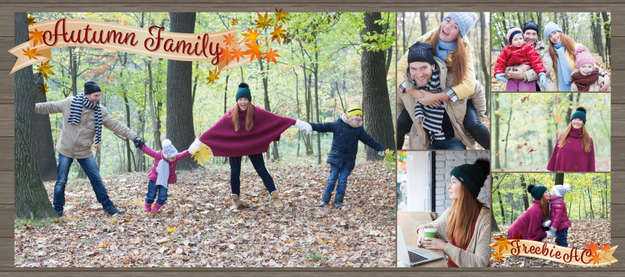 Vật liệu ảnh hình ảnh gia đình mùa thu