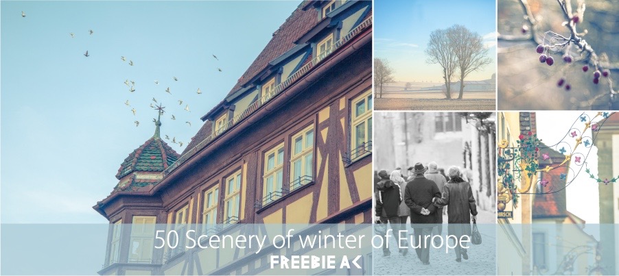 Beautiful scenery winter of Europe Stock Photos