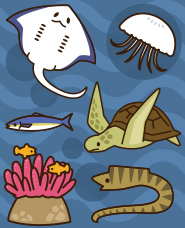 Creature clip art of fish, sea
