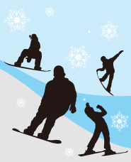 Winter sports silhouette 