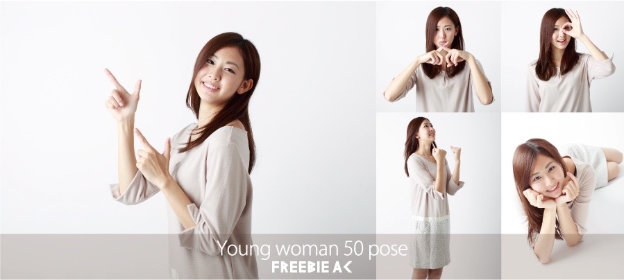 Young woman 50 pose Stock Photos vol.7