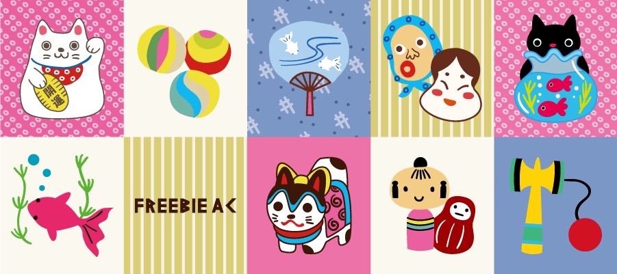 Cute Japanese goods illustration