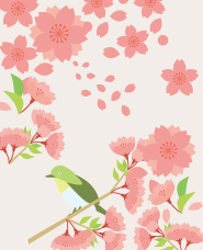 Clip art of cherry-blossom viewing