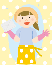 Illustration of a person doing housework