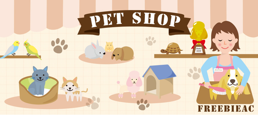 Cửa hàng thú cưng · vật liệu minh họa tông đơ