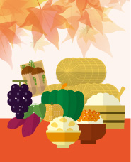 Vật liệu biểu tượng thức ăn mùa thu