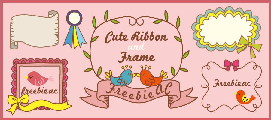 Cute ribbon and frame illustration
