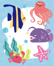 Sinh vật biển nhân vật - vật liệu minh họa