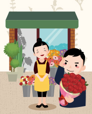 Flower shop illustration