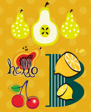 Fruit motif illustration