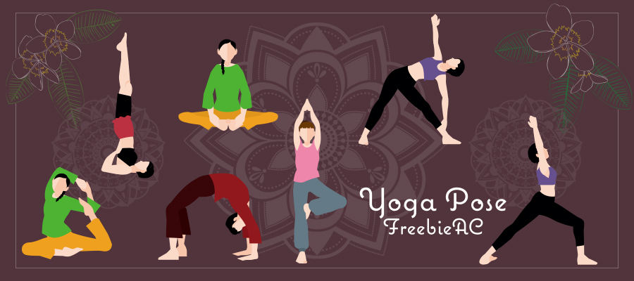 Yoga pose illustrations