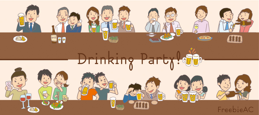 Drinking party illustrations