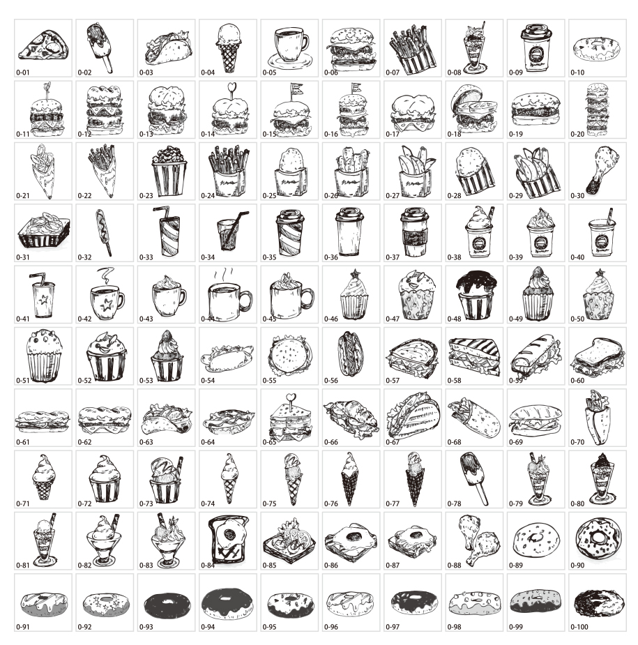 Sketch fastfood illustrations