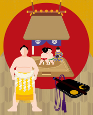 Sumo wrestling illustrations