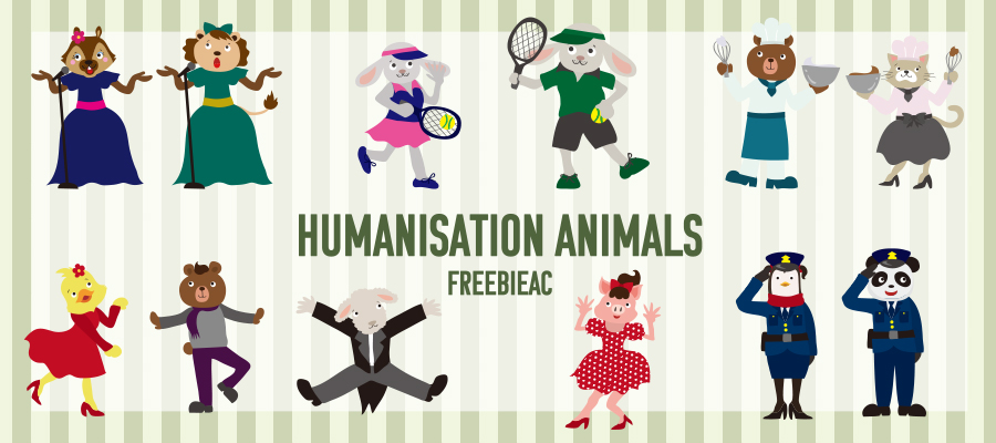 Humanisation animal illustrations