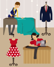 Dress maker illustrations