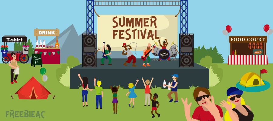Summer festival illustration material