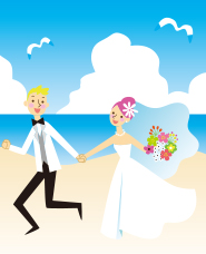 Resort wedding illustration