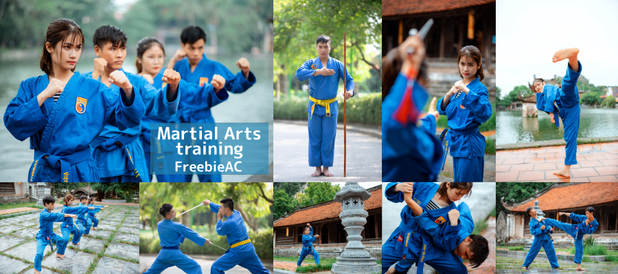 Martial art training photographic material