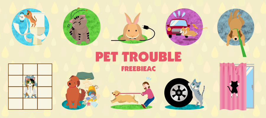 Pet trouble illustration material