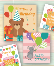 Birthday card template material vol.2