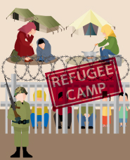 插圖難民的材料