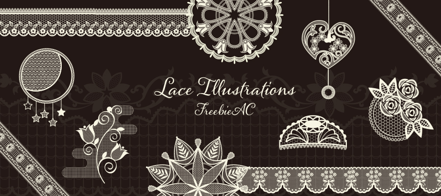 Illustration material of delicate lace
