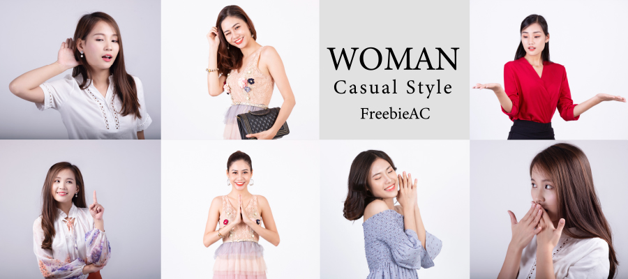 Casual Asian womens picture material