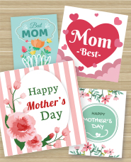 Mother's Day card template material