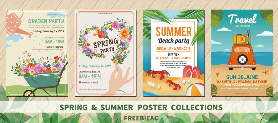 Spring summer poster template