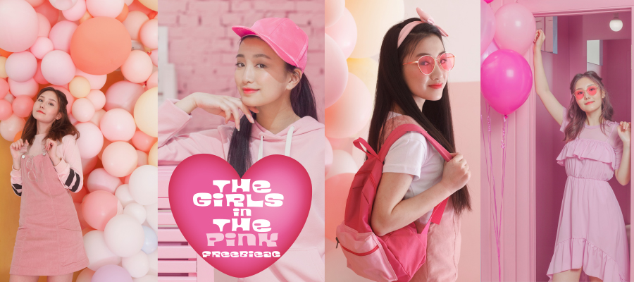 Photo images of the girls in the pink