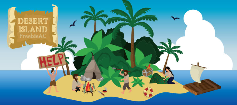 Illustration of desert island