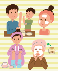 Illustration of dry and moisturizing care