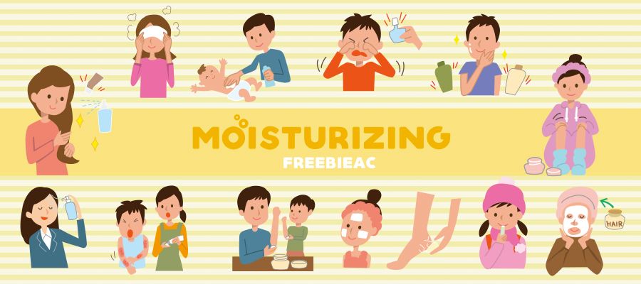 Illustration of dry and moisturizing care