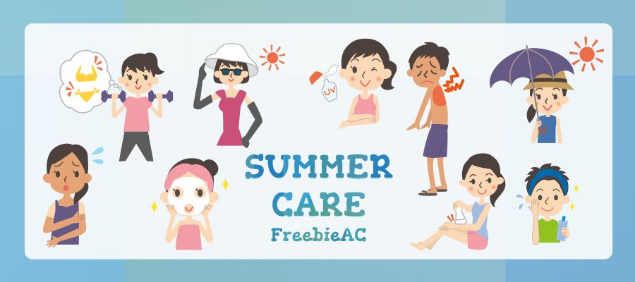 Summer beauty and care illustration
