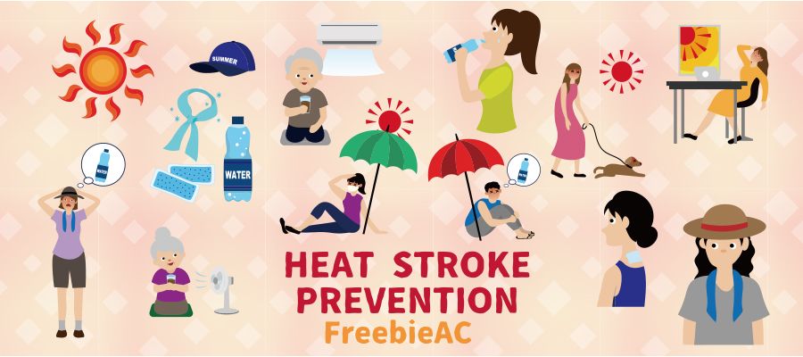 Illustration of heat stroke prevention