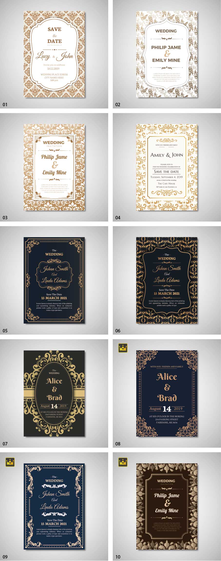 Wedding card templates vol.4
