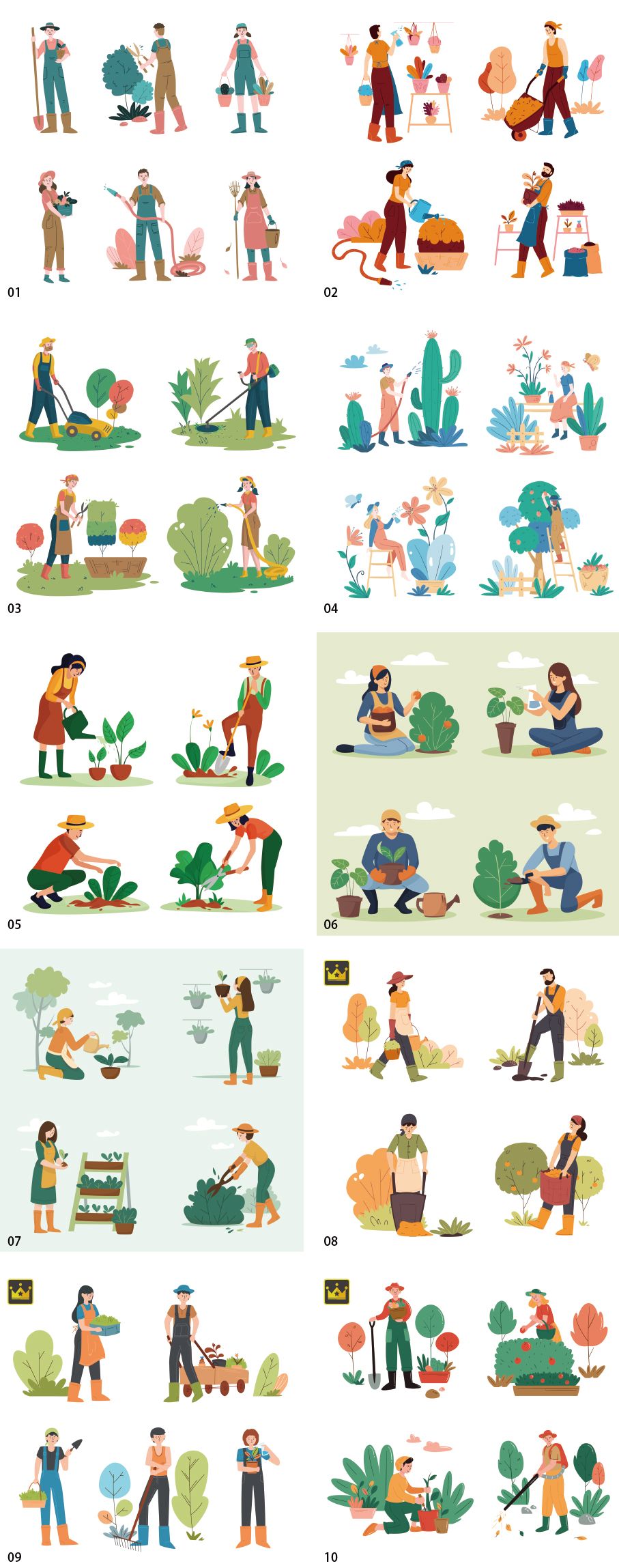 Gardening illustration collection