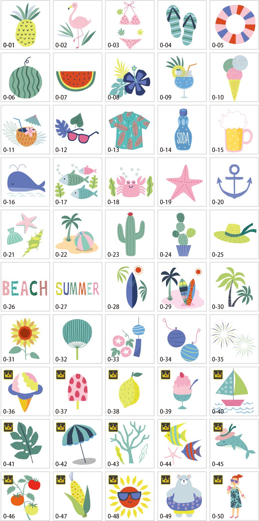 Cute summer motif illustration