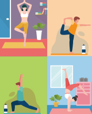 Home yoga illustration collection