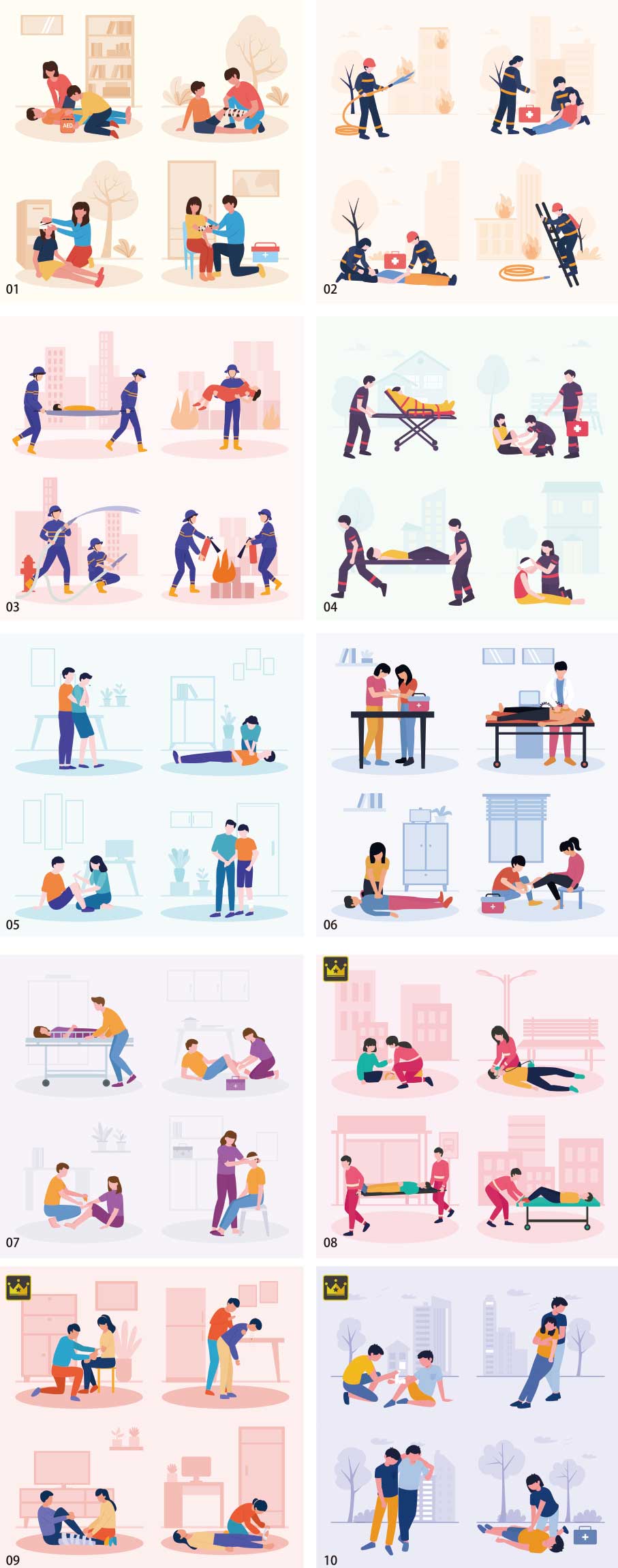 Emergency and first aid illustration collection