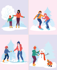 Winter sports illustration collection