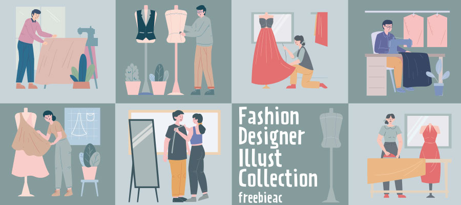 Fashion designer illustration collection