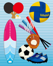 Illustration of sports equipment