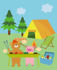 Animal camp illustration