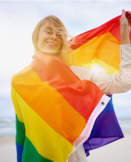 LGBT 支持彩虹旗照片