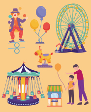 Amusement park illustration collection