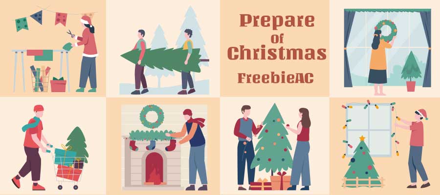 Christmas preparation illustration collection