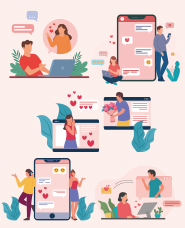 Online dating illustration collection