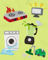 Lively home appliances illustrations